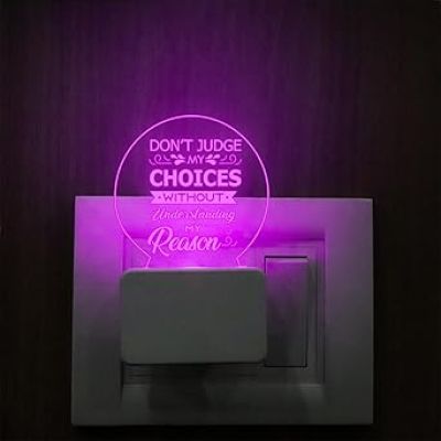 Motivational Quote Engraved Plug Night Lamp with 7 Color Changing Light  Inspirational Lamp Gifts  Home & Office Decor Light  Gift for Birthday (Quote 4)